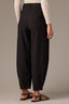 Black Skyrise Pleated Hem Faux Back Pocket Contour Shape Technology Barrel Leg Trouser