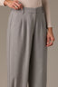 Deep Seagrass Skyrise Pleated Hem Faux Back Pocket Contour Shape Technology Barrel Leg Trouser 