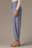 Infinity Blue Skyrise Pleated Hem Faux Back Pocket Contour Shape Technology Barrel Leg Trouser 