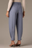 Infinity Blue Skyrise Pleated Hem Faux Back Pocket Contour Shape Technology Barrel Leg Trouser 