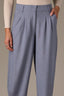 Infinity Blue Skyrise Pleated Hem Faux Back Pocket Contour Shape Technology Barrel Leg Trouser 