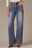 Mid Blue Artisanal Denim Contour Shape Technology High Rise Sam Wide Leg Petite Jean