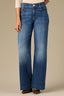 Blue Denim Contour Shape Technology High Rise Sam Wide Leg Jean