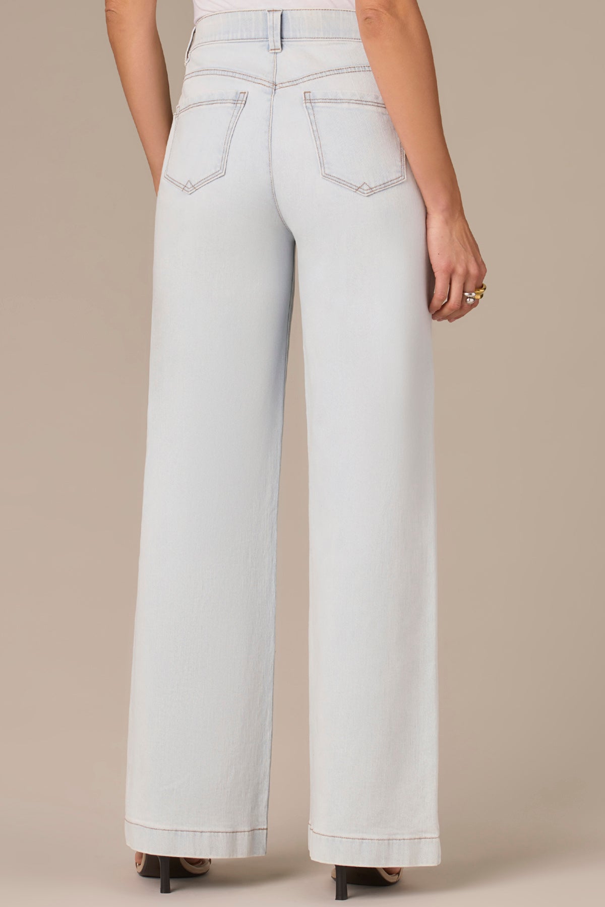 【MODERNIF】White Semi-Wide Denim Pants High Rise Sam Wide Leg Jeans – Wit & Wisdom