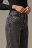Washed Grey Sam Contour Shape Technology High Rise Corduroy Wide Leg Petite Pant