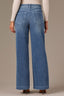 Washed Mid Blue Corduroy High Rise Contour Shape Technology Wide Leg Pant