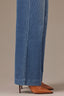 Washed Mid Blue Corduroy High Rise Contour Shape Technology Wide Leg Pant
