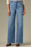 Blue Vintage Denim Contour Shape Technology High Rise Sweetheart Shaped Back Yoke Sam Wide Leg Jean