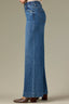 Mid Blue Denim Contour Shape Technology High Rise Sweetheart Shaped Back Yoke Sam Wide Leg Petite Jean
