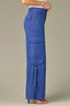 Vintage Lapis Contour Shape Technology Skyrise Dart Seam Double Flap Patch Pocket Faux Side Utility Pockets Petite Wide Leg Utility Pant