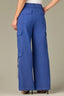 Vintage Lapis Contour Shape Technology Skyrise Dart Seam Double Flap Patch Pocket Faux Side Utility Pockets Petite Wide Leg Utility Pant