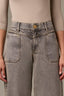 Tinted Brown Denim High Rise Contour Shape Technology V Yoke Dual Entry Porkchop Pocket Wide Leg Jean