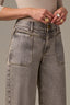 Tinted Brown Denim High Rise Contour Shape Technology V Yoke Dual Entry Porkchop Pocket Wide Leg Jean