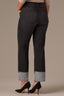 Washed Black Denim High Rise Reverse Self Panel Fixed Cuff Round Up Back Yoke Contour Shape Technology Boyfriend Jean
