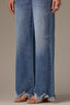 Mid Blue Skyrise Distressed Scallop Hem Wide Leg Contour Shape Technology Petite Jean