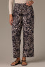 Black Off White Skyrise Elastic Pull-On Waist Patch Pocket Floral Print Slit Hem Contour Shape Technology Relaxed Straight Leg Pant