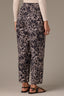 Black Off White Skyrise Elastic Pull-On Waist Patch Pocket Floral Print Slit Hem Contour Shape Technology Relaxed Straight Leg Pant
