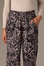 Black Off White Skyrise Elastic Pull-On Waist Patch Pocket Floral Print Slit Hem Contour Shape Technology Relaxed Straight Leg Pant