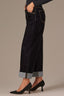 Black Denim High Rise Contour Shape Technology Double Peak Yoke Cuffed Hem Wide Leg Jean