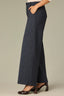Navy Contour Shape Technology Skyrise Curved Front Pockets Patch Back Angled Dart Seams Slit Hem Whitney Wide Leg Knit Pant