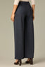 Navy Contour Shape Technology Skyrise Curved Front Pockets Patch Back Angled Dart Seams Slit Hem Whitney Wide Leg Knit Pant