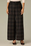 Black Berry Plaid Contour Shape Technology Skyrise Curved Front Pockets Patch Back Angled Dart Seams Slit Hem Whitney Wide Leg Petite Knit Pant