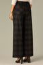 Black Berry Plaid Contour Shape Technology Skyrise Curved Front Pockets Patch Back Angled Dart Seams Slit Hem Whitney Wide Leg Petite Knit Pant