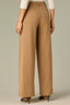 Butter Toffee Contour Shape Technology Skyrise Curved Front Pockets Patch Back Angled Dart Seams Slit Hem Whitney Wide Leg Woven Pant