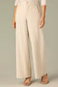 French Oak Contour Shape Technology Skyrise Curved Front Pockets Patch Back Angled Dart Seams Slit Hem Whitney Wide Leg Petite Woven Pant