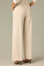 French Oak Contour Shape Technology Skyrise Curved Front Pockets Patch Back Angled Dart Seams Slit Hem Whitney Wide Leg Petite Woven Pant