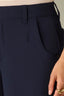 Ultra Navy Contour Shape Technology Skyrise Curved Front Pockets Patch Back Angled Dart Seams Slit Hem Whitney Wide Leg Woven Pant