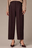 Oxblood Contour Shape Technology Skyrise Relaxed Barrel Leg Pleated Button Hem Trouser