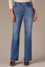 Mid Blue Artisanal Denim Contour Shape Technology High Rise Grinded Hem Strings Madison Itty Bitty Boot Petite Jean