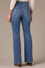 Mid Blue Artisanal Denim Contour Shape Technology High Rise Grinded Hem Strings Madison Itty Bitty Boot Jean