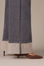 Grey Denim Contour Shape Technology Skyrise Wide Fixed Cuff Wide Leg Jeans