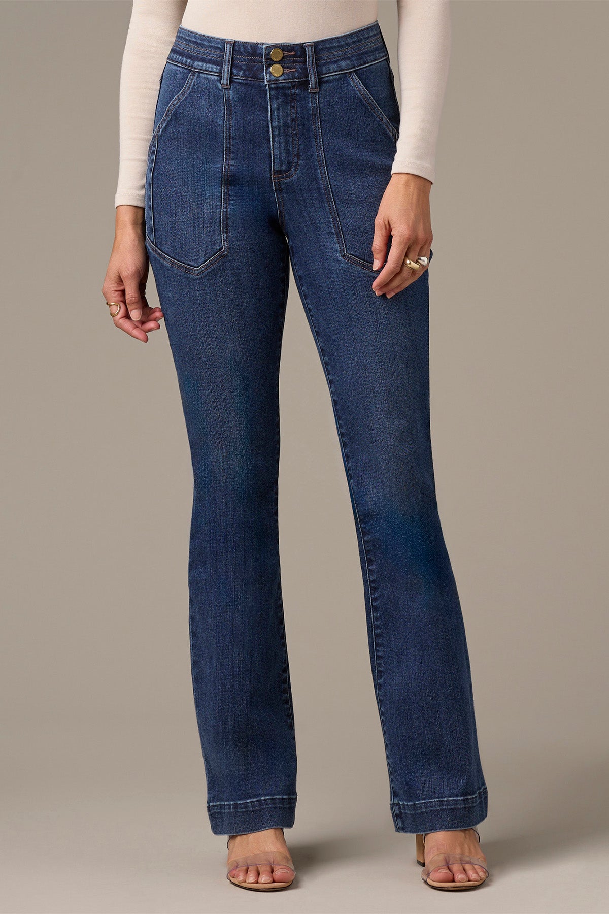 Madison High Rise Utility Pocket Rise Itty Bitty More Boot Jeans