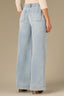 Powder Blue Artisanal Denim Contour Shape Technology High Rise Patch Pocket Extended Tab Side Panel REPREVE Wide Leg Jean