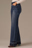 Indigo Artisanal Denim Contour Shape Technology High Rise Released Hem Pulled Strings Sam Wide Leg Jean