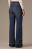 Indigo Artisanal Denim Contour Shape Technology High Rise Released Hem Pulled Strings Petite Sam Wide Leg Jean