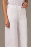 Optic White Denim Skyrise Fray Hem Round Up Contour Shape Technology Wyatt Wide Leg Boyfriend Petite Jean