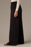 Black Skyrise Pull On Paper Bag Waist Drawstring Paneling Slit Hem V-Yoke Wide Leg Pant