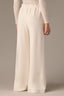 Blanched Almond Skyrise Pull On Paper Bag Waist Drawstring Paneling Slit Hem V-Yoke Wide Leg Pant