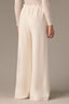 Blanched Almond Skyrise Pull-On Paper Bag Waist Drawstring Two-Pocket Styling Paneling Detail Slit Hem V-Shaped Yoke Petite Wide Leg Pant