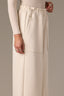 Blanched Almond Skyrise Pull-On Paper Bag Waist Drawstring Two-Pocket Styling Paneling Detail Slit Hem V-Shaped Yoke Petite Wide Leg Pant