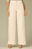 Blanched Almond Denim Contour Shape Technology High Rise Sam Sweetheart Yoke Cutouts Pearl Detail Wide Leg Jean