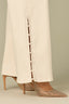 Blanched Almond Denim Contour Shape Technology High Rise Sam Sweetheart Yoke Cutouts Pearl Detail Wide Leg Jean