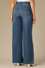 Blue Denim Contour Shape Technology REPREVE High Rise Cut Out Pearl Detail Sam Wide Leg Petite Jean