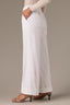 White Skyrise Pleated Fixed Cuff Wide Leg Contour Shape Technology Petite Trouser Pant