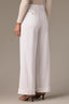 White Skyrise Pleated Fixed Cuff Wide Leg Contour Shape Technology Petite Trouser Pant
