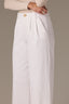 White Skyrise Pleated Fixed Cuff Wide Leg Contour Shape Technology Petite Trouser Pant